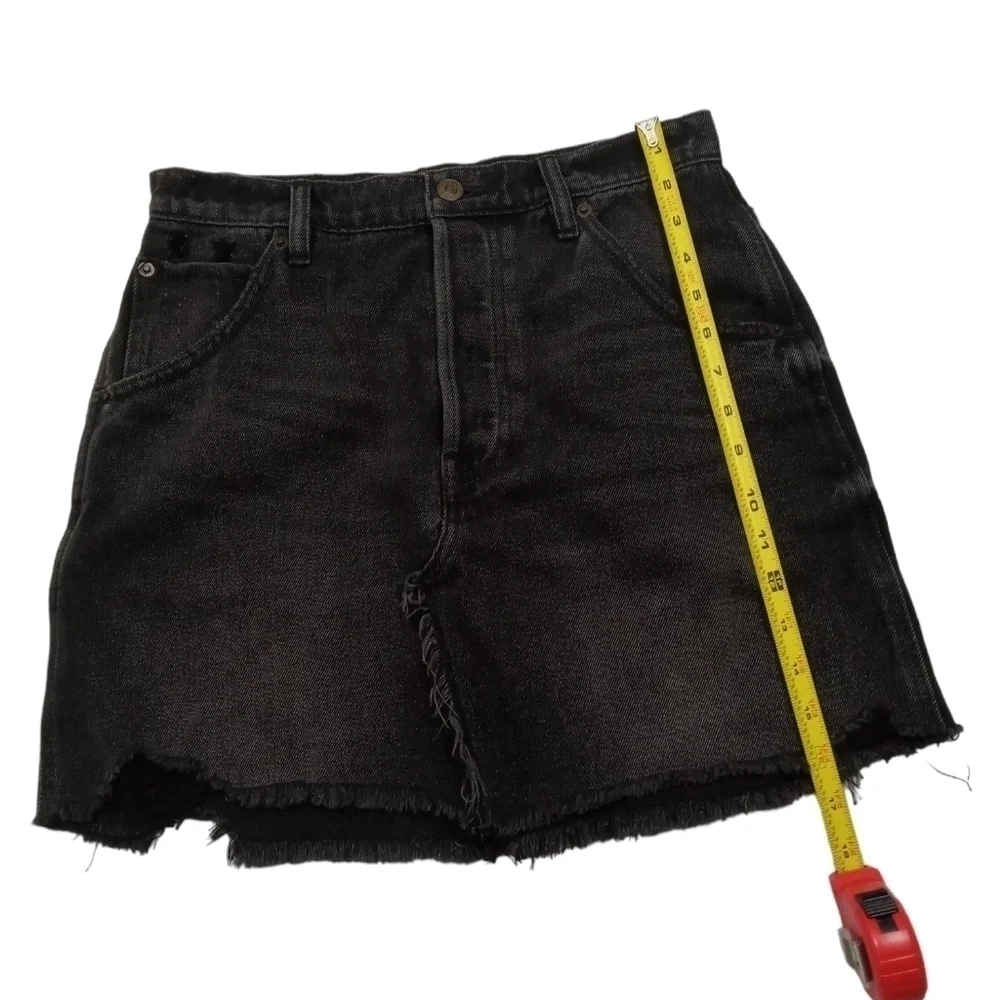 Free People We The Free Women's Distressed Black Cutoff Mini Skirt Size 28